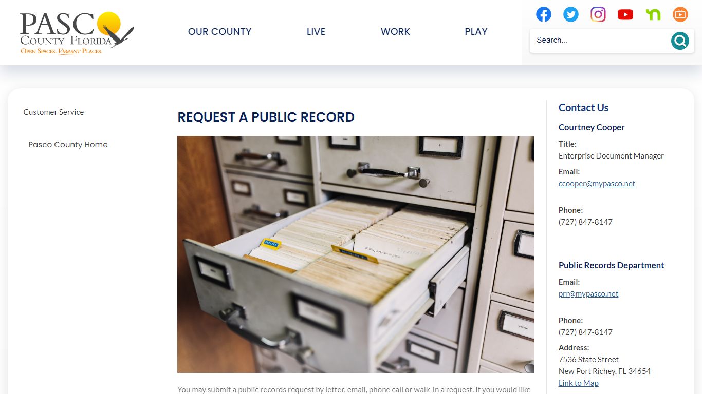 Request a Public Record | Pasco County, FL - Official Website